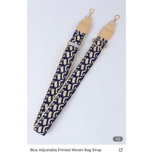 Blue Adjustable Printed Bag Strap with Hardware - Picture 6 of 9